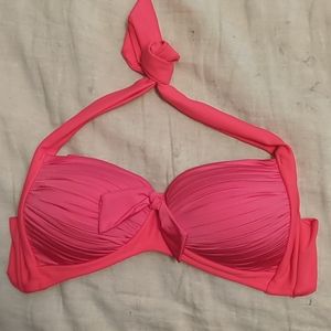Pink halter bikini top